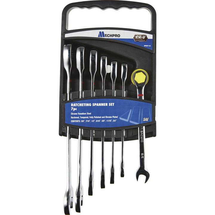 Mechpro Ratcheting Spanner Set SAE 7pc