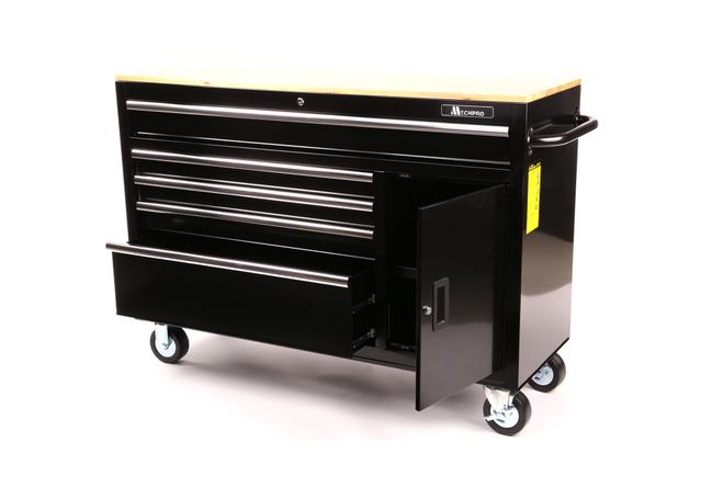 Mechpro Blue 5 Drawer Tool Trolley 52In Black