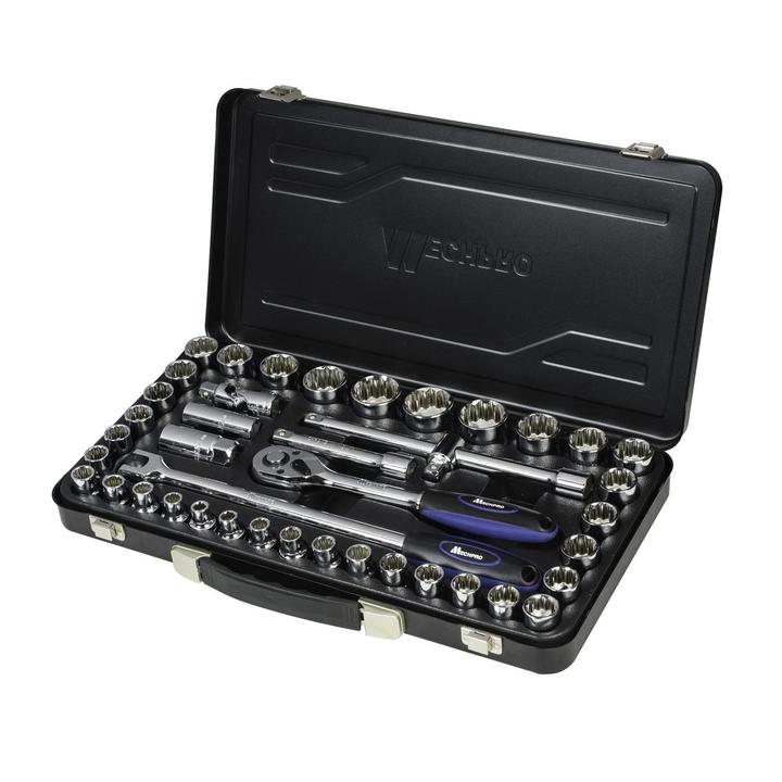 Mechpro Socket Set Metric/SAE 1/2In Drive 42pc
