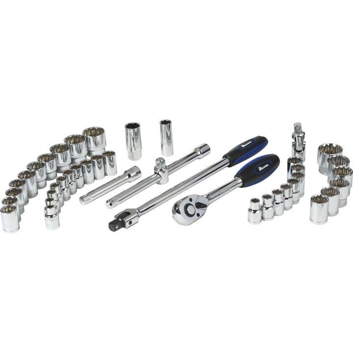 Mechpro Socket Set Metric/SAE 1/2In Drive 42pc