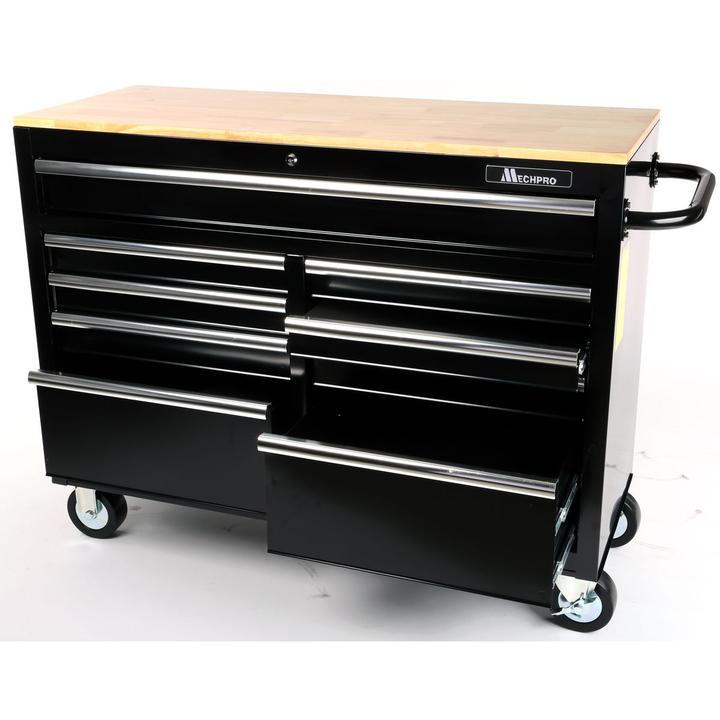 Mechpro 9 Drawer Tool Trolley 46In Black