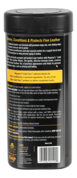 Meguiars Gold Class Rich Leather Wipes 25pk G10900