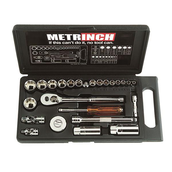METRINCH Socket Set 1/4" & 3/8" Drive 25Pc MET-0300