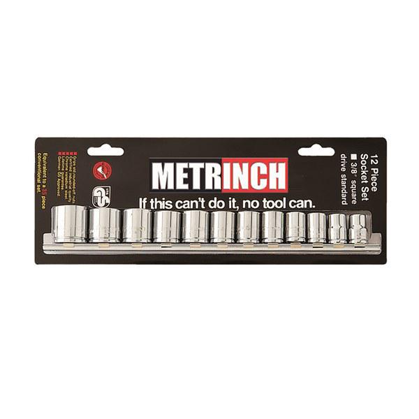 METRINCH Socket Set 3/8" Drive 12Pc MET-0320