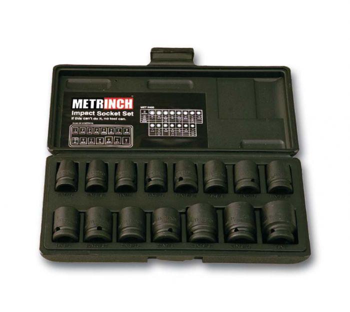 METRINCH Impact Socket Set 1/2" Drive 15Pc MET-2400