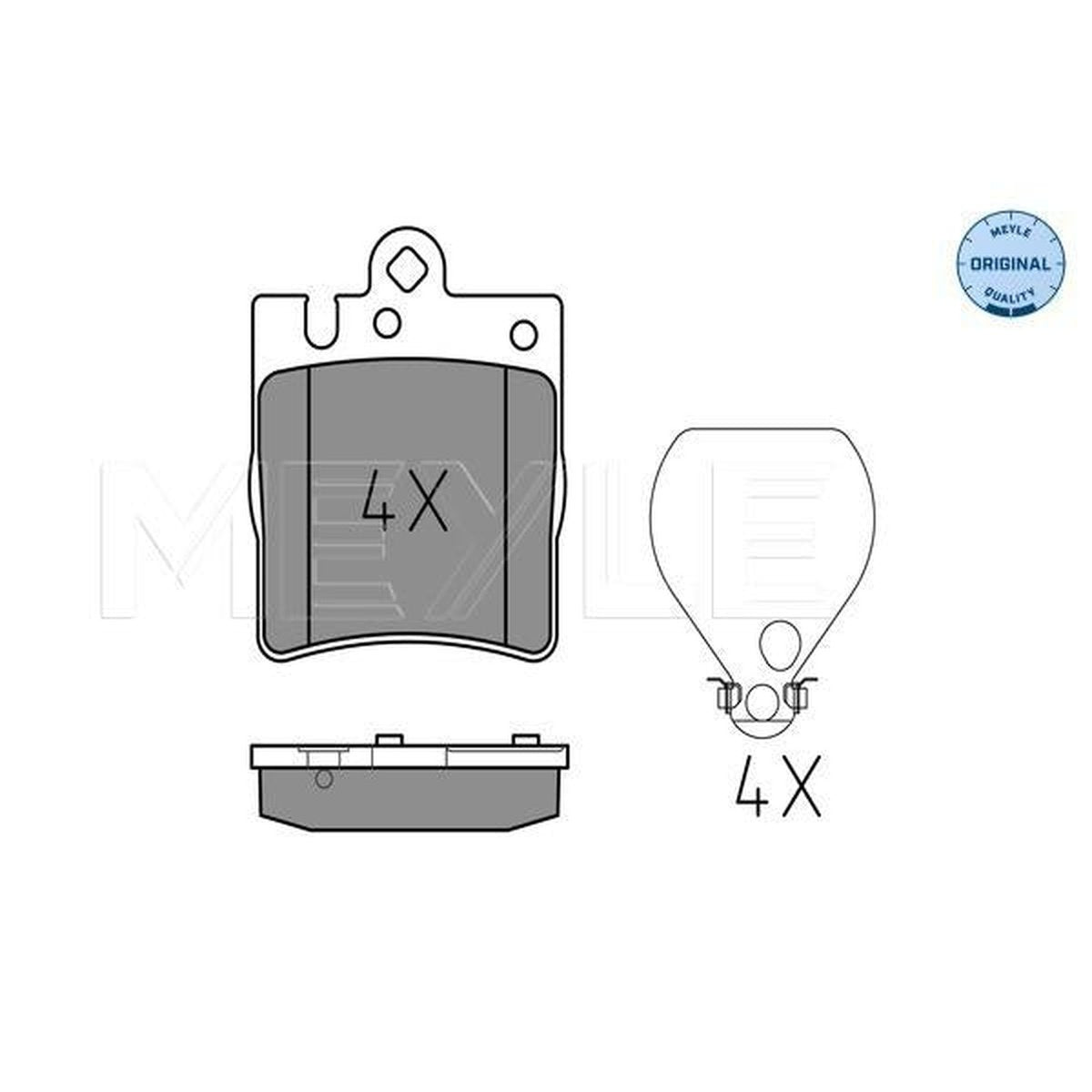 MEYLE Original Brake Pad Set Rear 025 218 9915