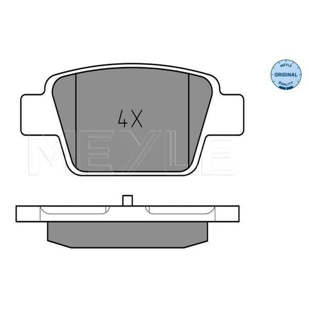 MEYLE Original Brake Pad Set Rear 025 237 1415
