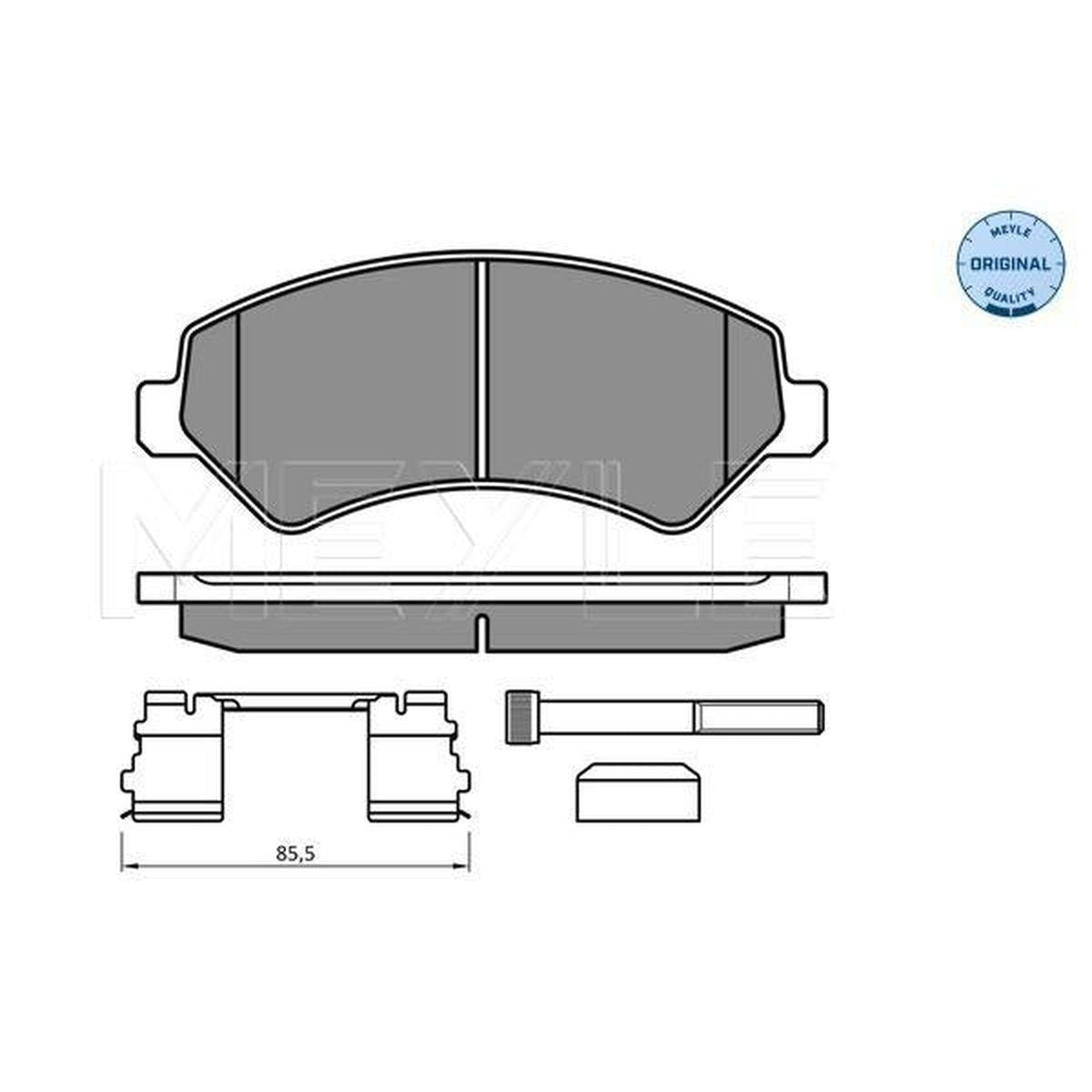 MEYLE Original Brake Pad Set Front 025 244 6619/W2