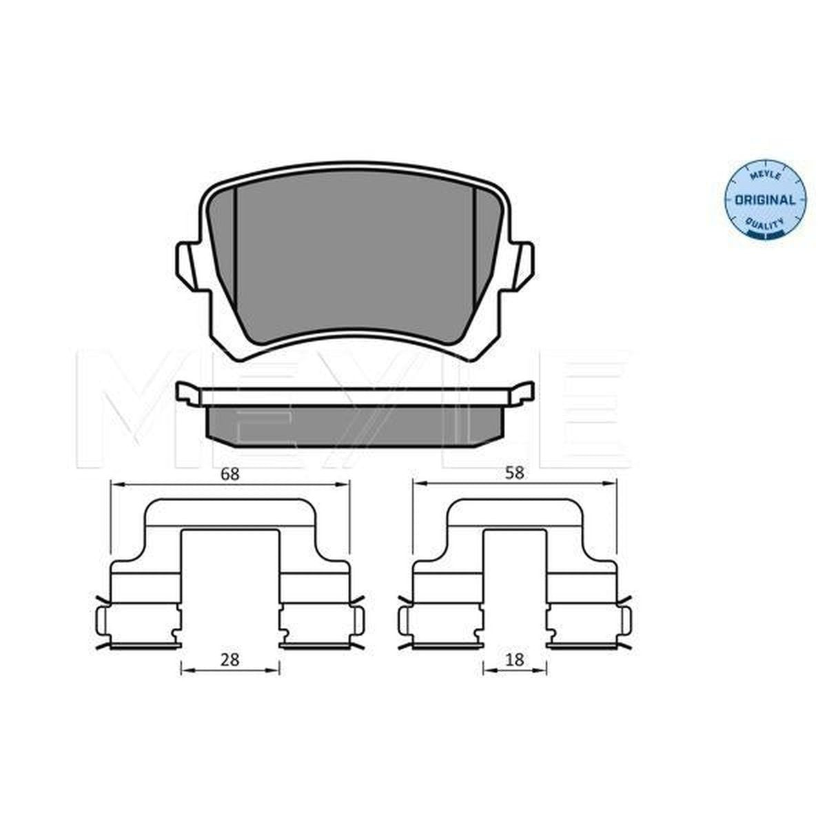 MEYLE Original Brake Pad Set Rear 025 244 8317