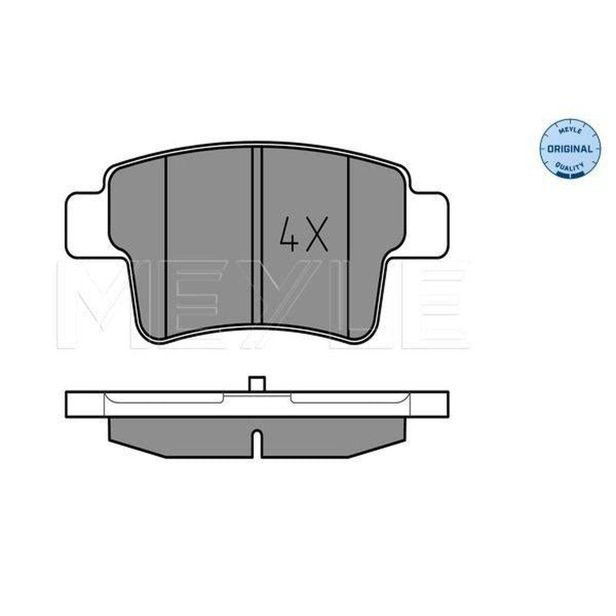 MEYLE Original Brake Pad Set Rear 025 245 4016