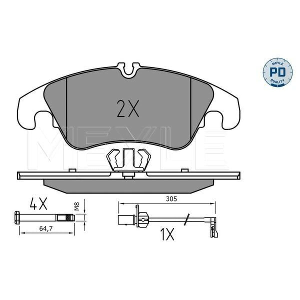 MEYLE PD Brake Pad Set Front 025 247 4319/PD