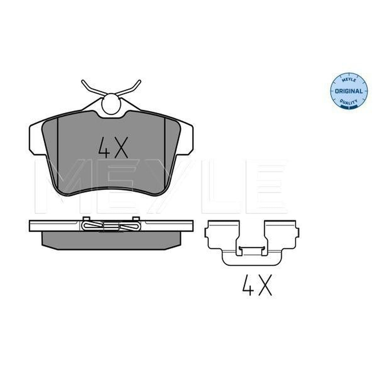 MEYLE Original Brake Pad Set Rear 025 249 2217