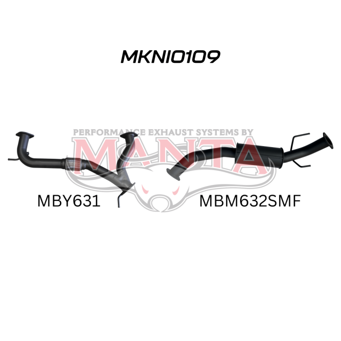 Manta Patrol Y62 V8 5.6L, 3in Centre Small Medium Muffler For OE Muffler Replacement Muffler MKNI0109