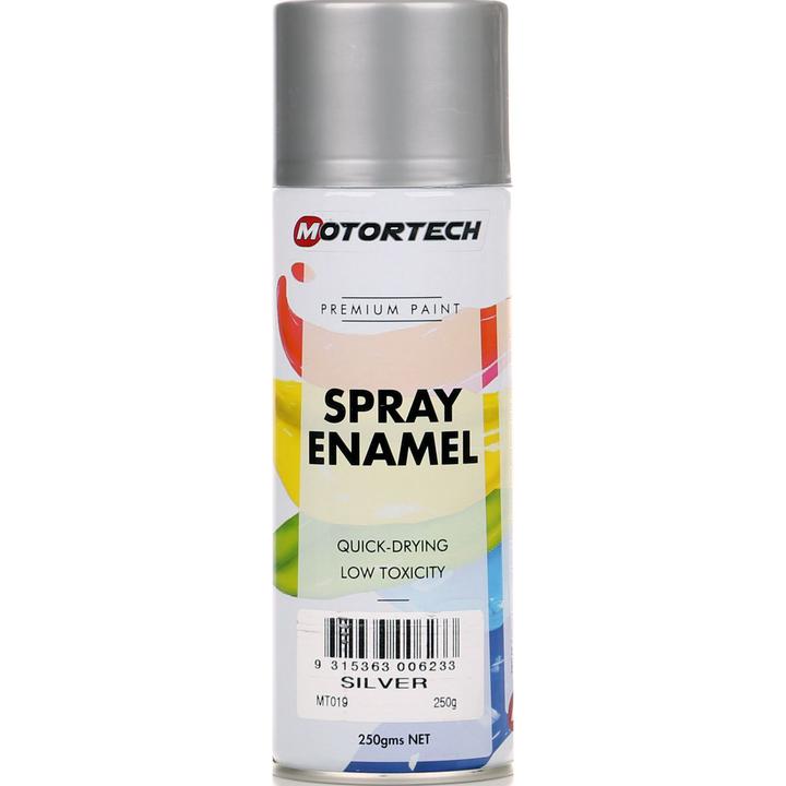 Motortech Aerosol Spray Enamel Silver 250g MT019