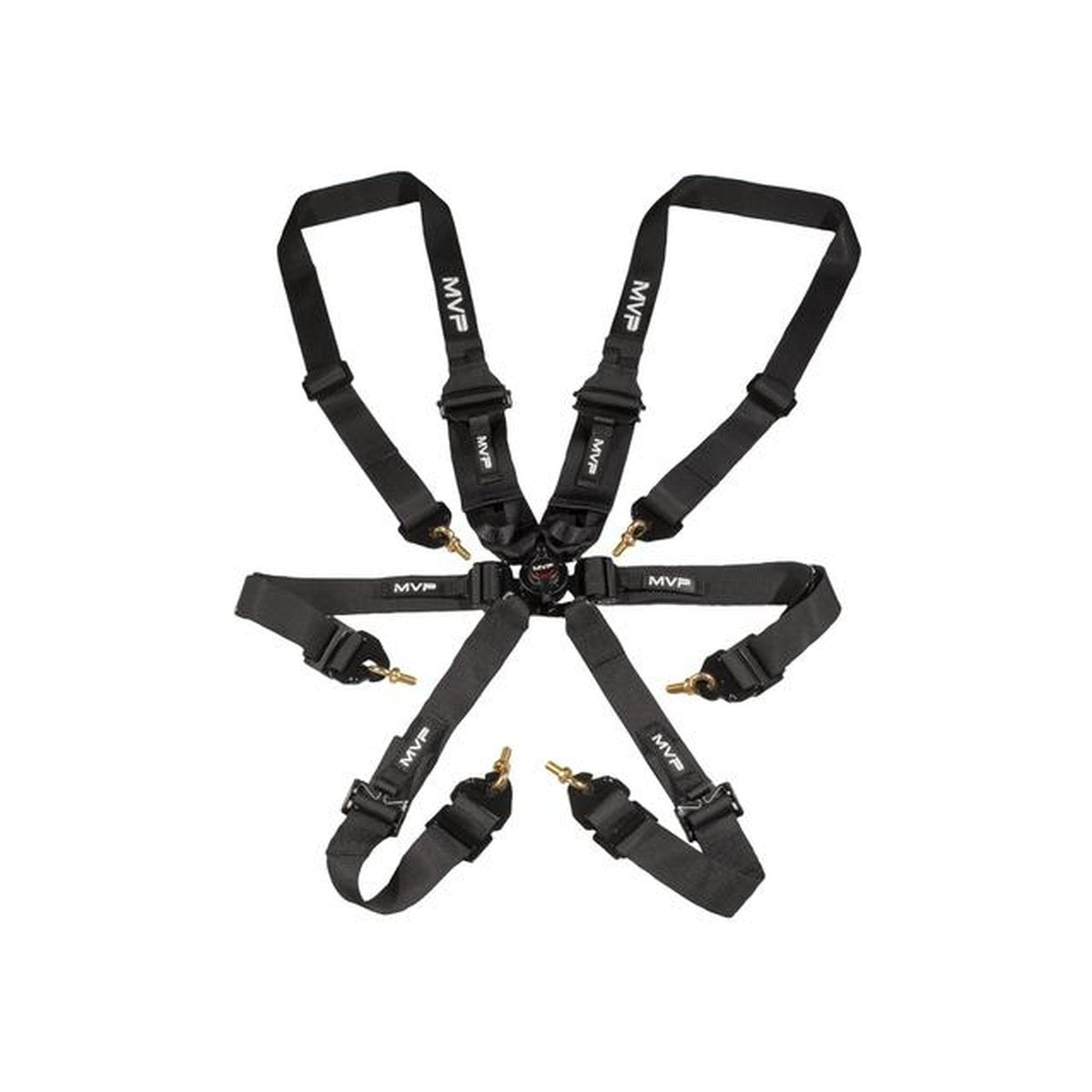 MVP Racing Harness 6 Point 2-3" Hans Belts Cam Lock Black FIA Approved VPR-150