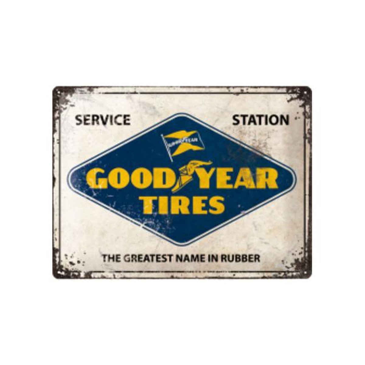 Naparts White Metal Sign Goodyear Logo 23241