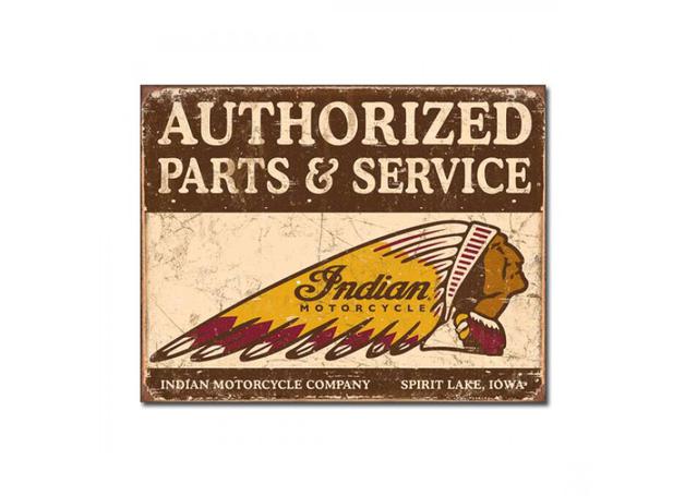 Indian Authorised Parts and Service Metal Sign (41x32cm) MSI1930