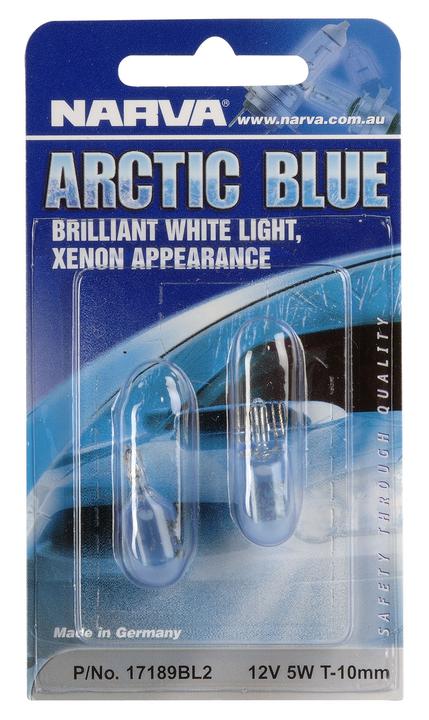 Narva Globes Wedges 12V 5W Arctic Blue 2 pack 17189BL2