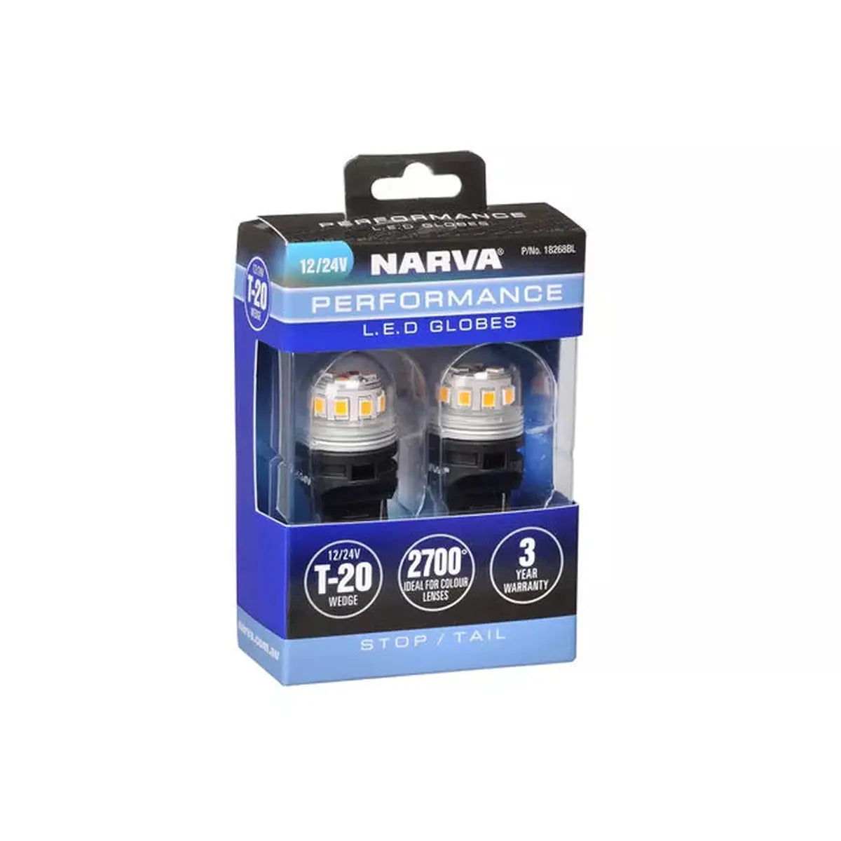 Narva Globe 12V T20 W21/5W Wedge 18268BL