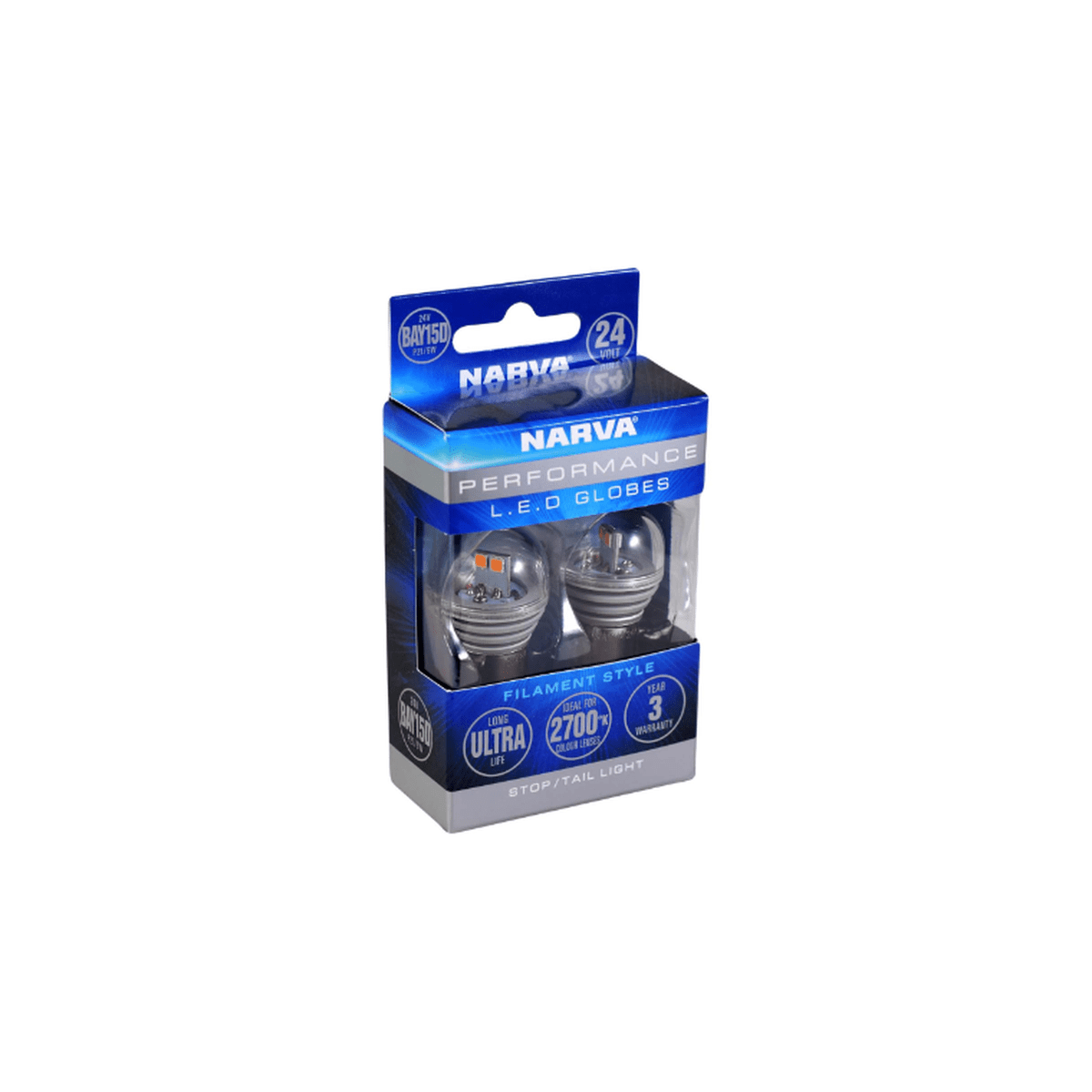 Narva LED Globe 24V BA15D P21/5W 6000K Blister Pack 18324BL