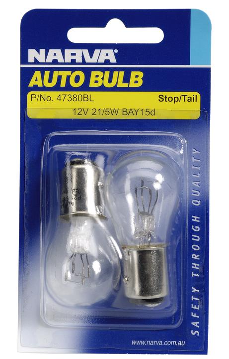 Narva Globes Tail Light/Indicator 12V 21/5W 2 Pack 47380BL