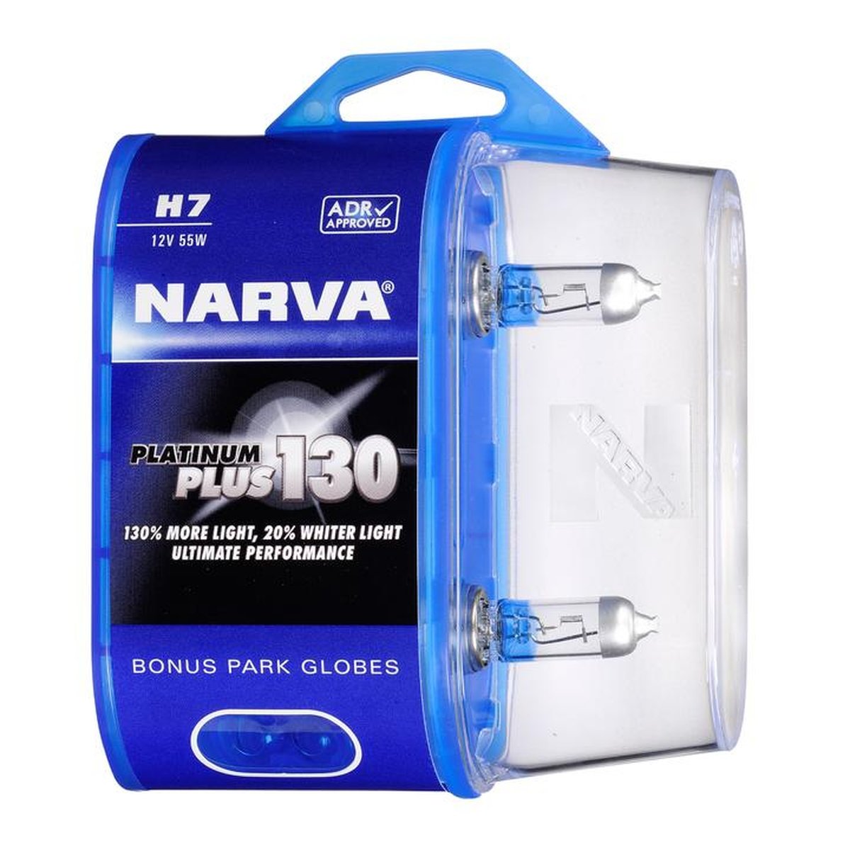 Narva H7 12V 55W Platinum Plus 130 Halogen Headlight Globes 2Pk