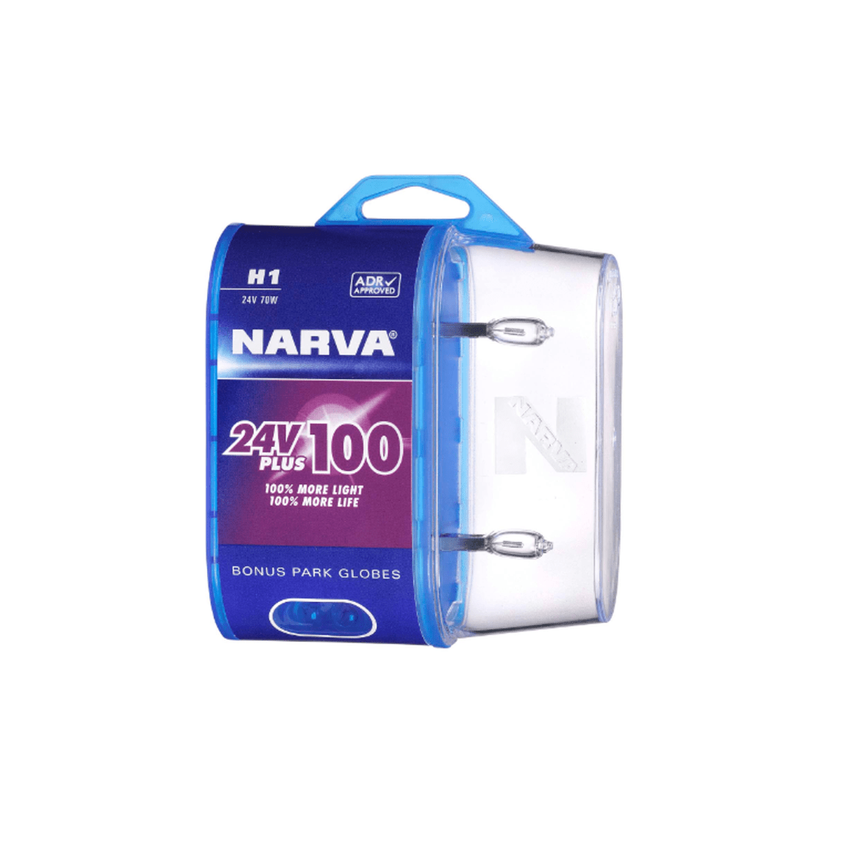 Narva H1 24V 70W Plus 100 Long Life Headlight Globes 2Pk 48705BL2
