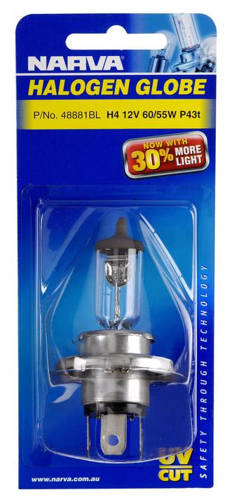 Narva Halogen Headlight Globe H4 P43T 12V 60/55W 48881