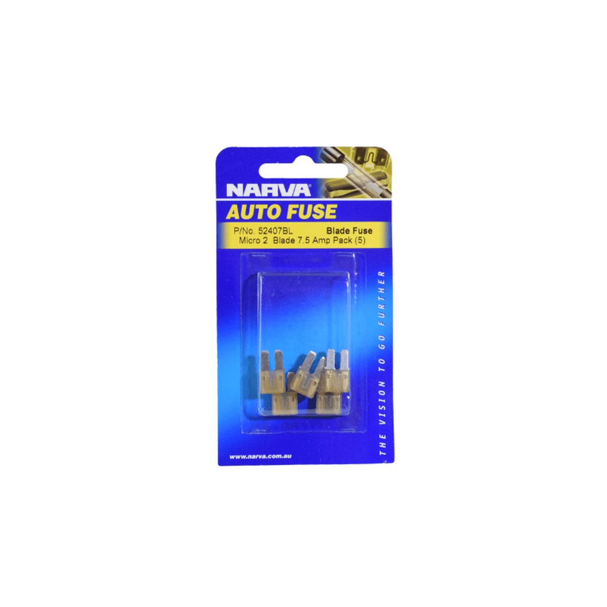 Narva 2 Blade Fuse Micro 7.5A Brown (5Pk) 52407BL
