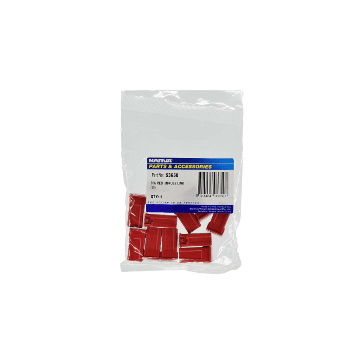 Narva Mini Fuse Link Plug 50A Female (10Pk) 53650