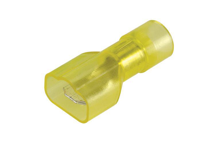 Narva Terminal Male Blade Insulated Yellow 6.3mm (50Pk) 56113
