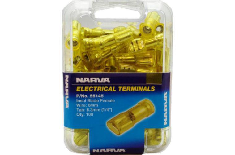 Narva Terminal Female Blade Yellow 6.3mm (100Pk) 56145