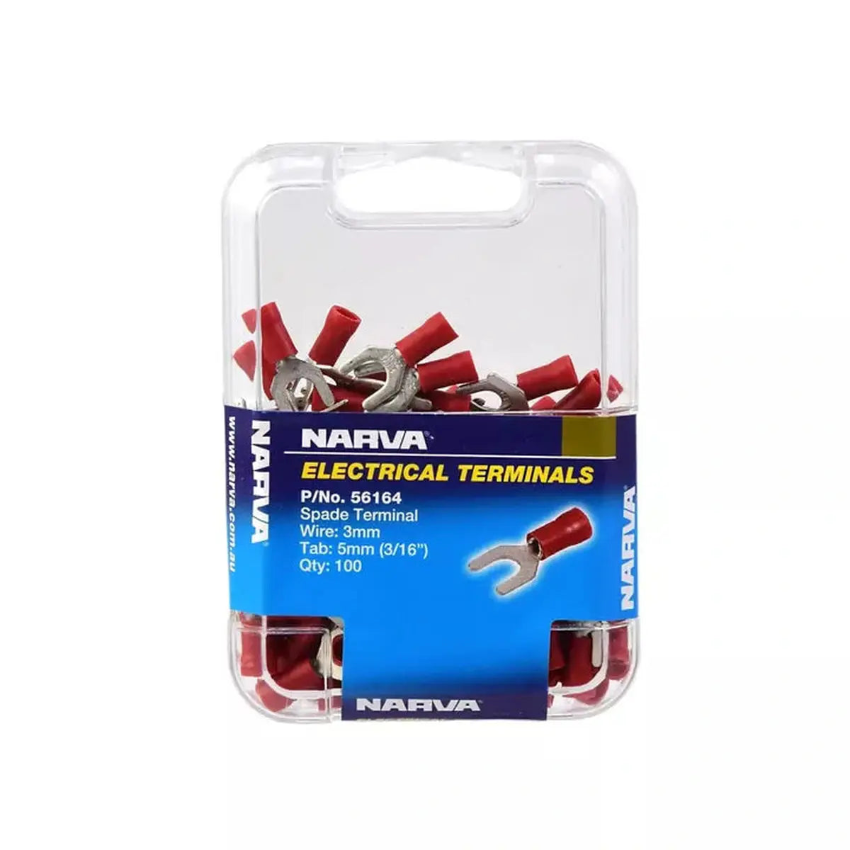Narva Terminals Spade 5mm Red (100Pk) 56164