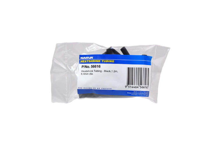 Narva Heatshrink 6.4mm x 1.2m Black 56616