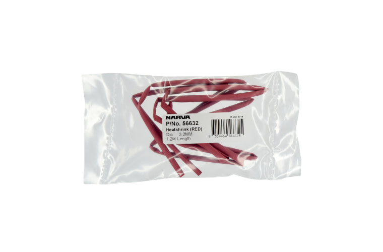 Narva Heatshrink 3.2mm x 1.2m Red 56632