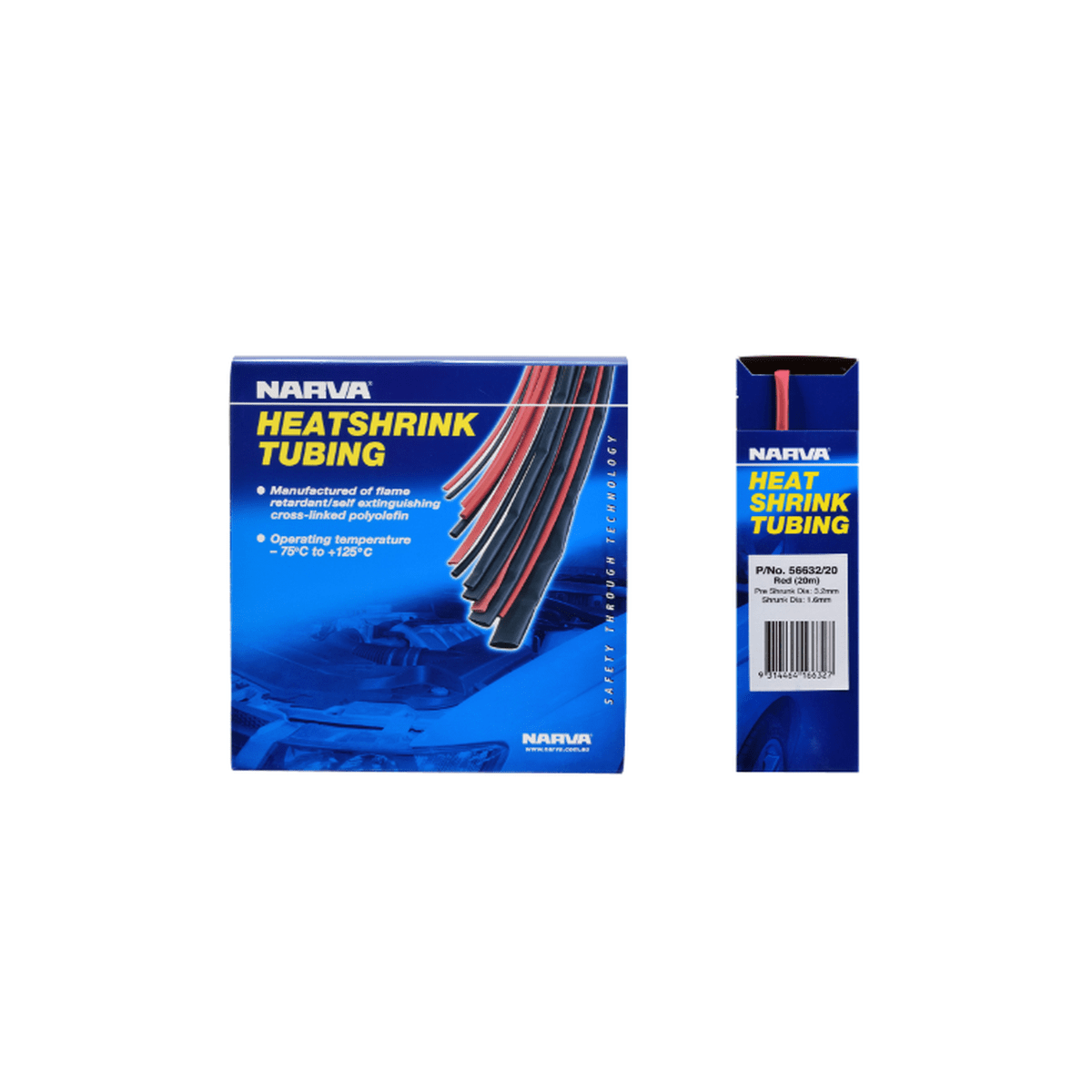 Narva Heatshrink 3.2mm x 20m Red 56632/20