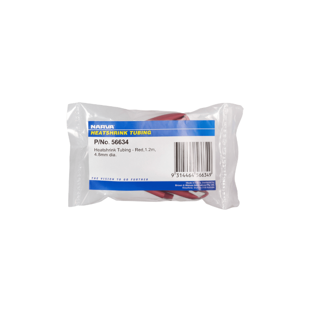 Narva Heatshrink 4.8mm x 1.2m Red 56634