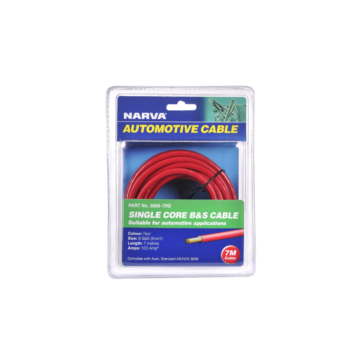 Narva 8 B&S Cable Red 100A 5m 5808-7RD