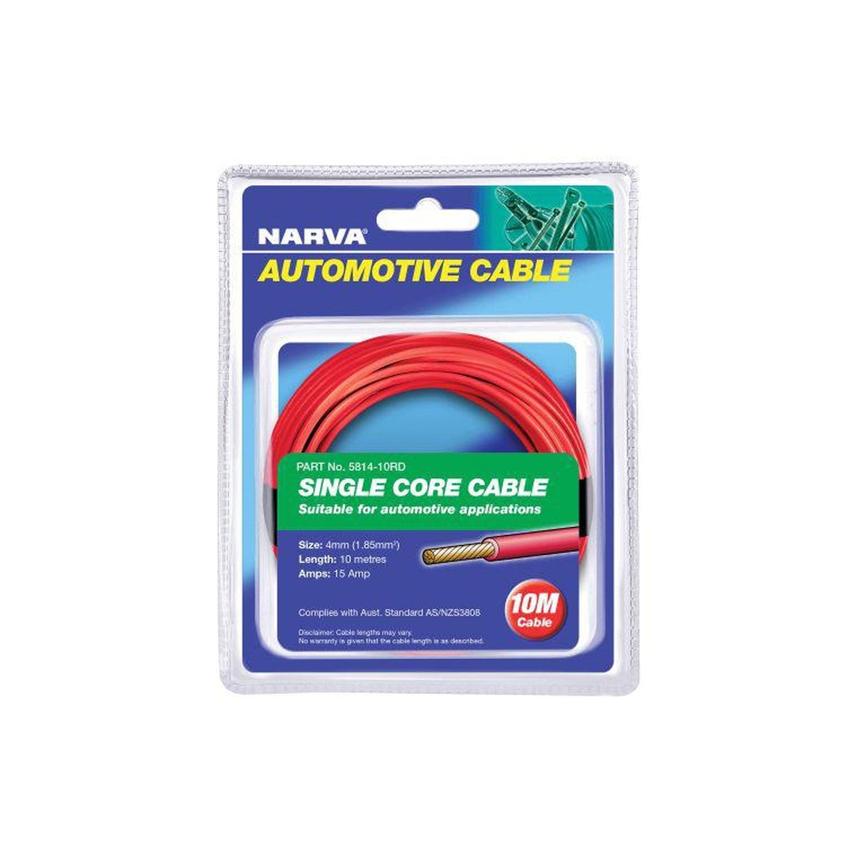 Narva Cable Single Core 15A 4mm x 10m Red 5814-10RD