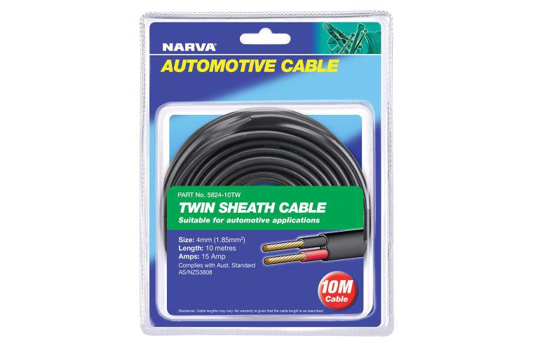 Narva Cable Twin Core 15A 4mm x 10m 5824-10TW
