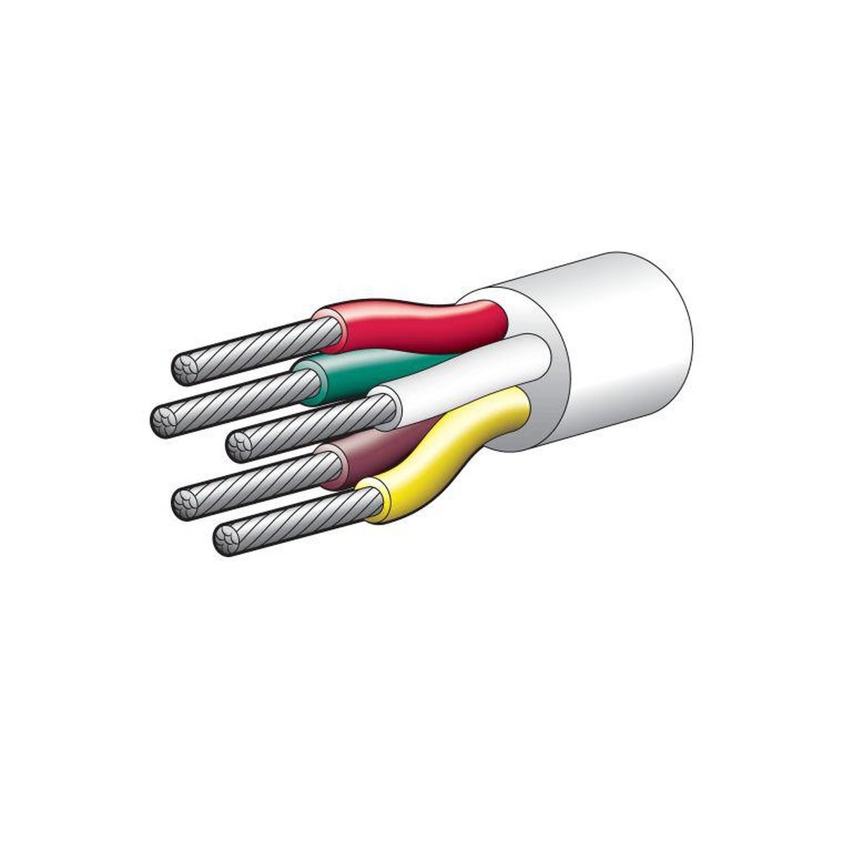 Narva Cable Marine 5 Core 3mm x 30m White 5853M-30TC