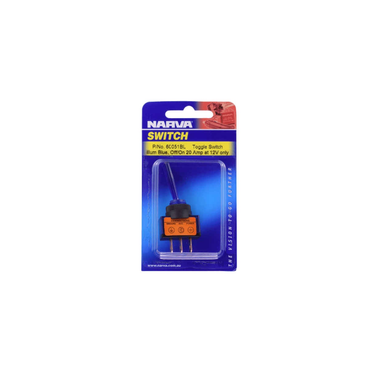 Narva Toggle Switch Illuminated On/Off Blue 60051BL