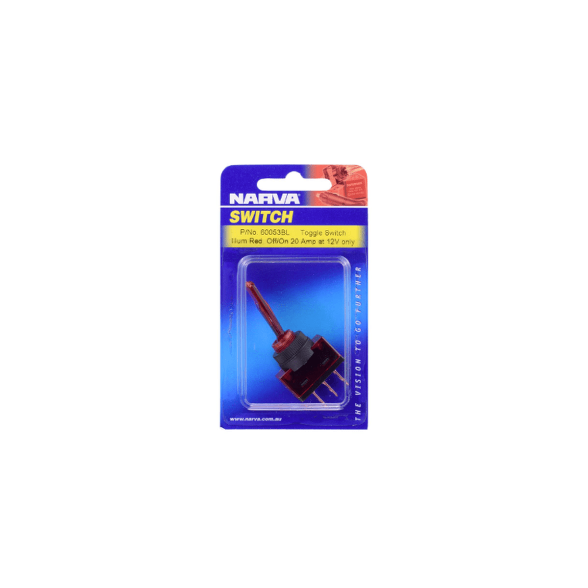 Narva Toggle Switch Illuminated On/Off Red 60053BL