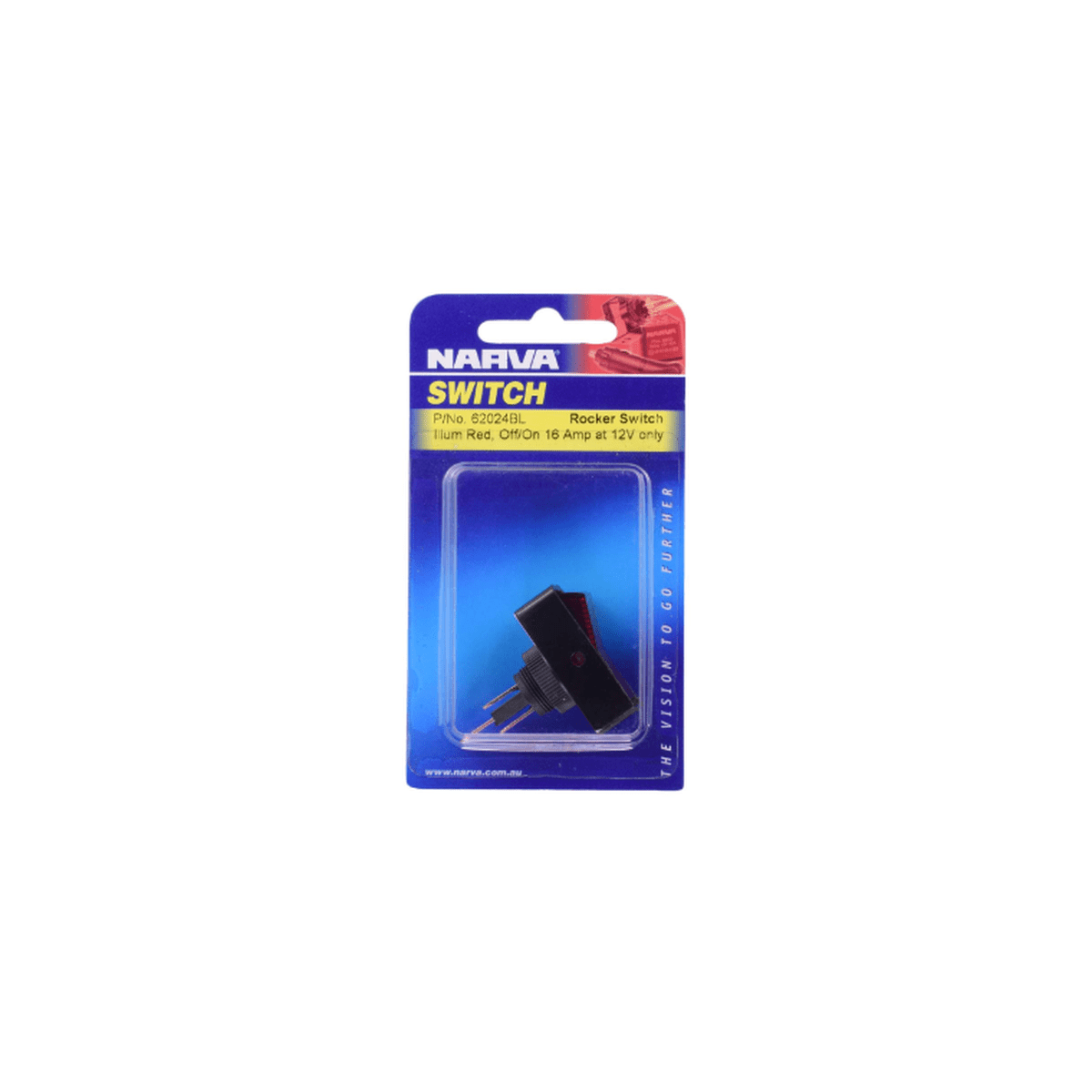 Narva Switch Rocker Illuminated On Off Red 62024BL