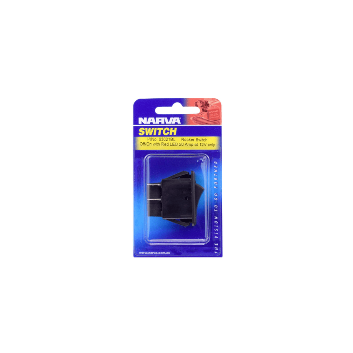 Narva Switch Rocker Illuminated On Off Red 63021BL