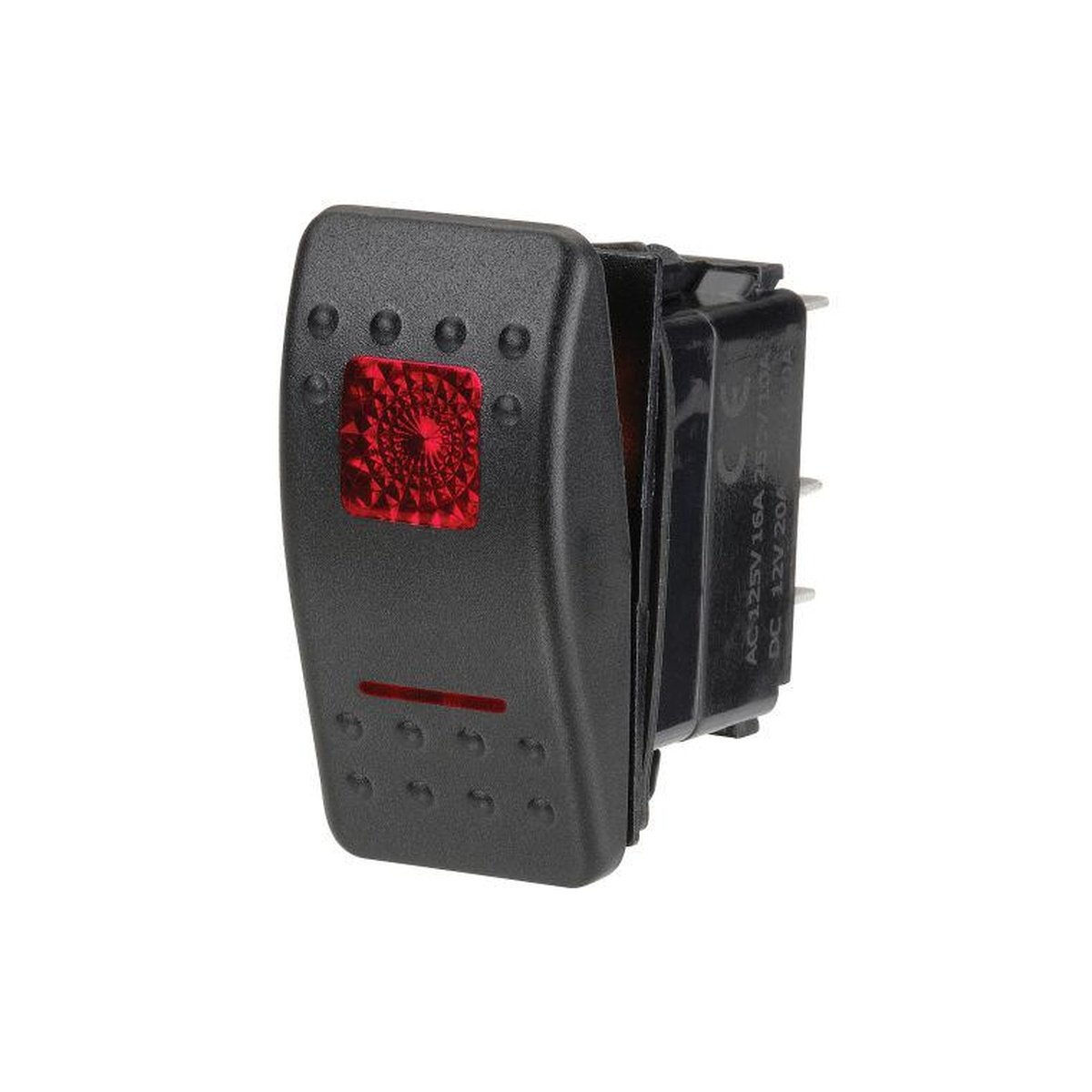 Narva Switch Momentary Rocker Illuminated 12V 20A Red 63129BL