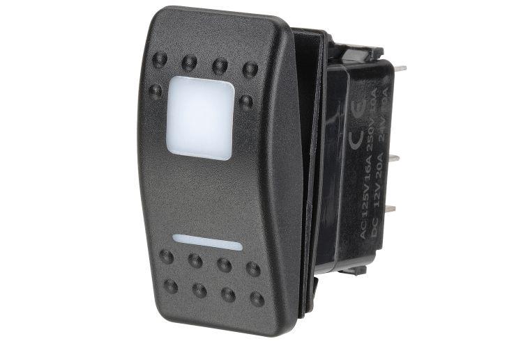 Narva Switch Momentary Rocker Illuminated 12/24V Red On Off 63164BL
