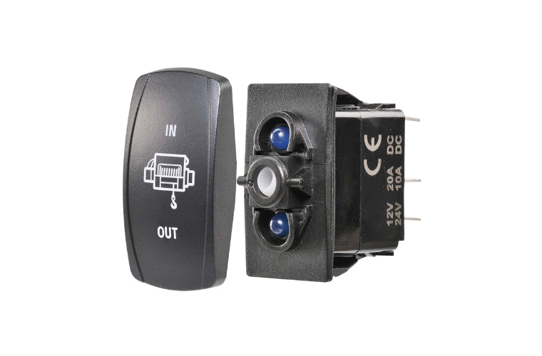 Narva LED Momentary(On)/Off/Momentary(On) Rocker Switch Red 12-24V 63253BL