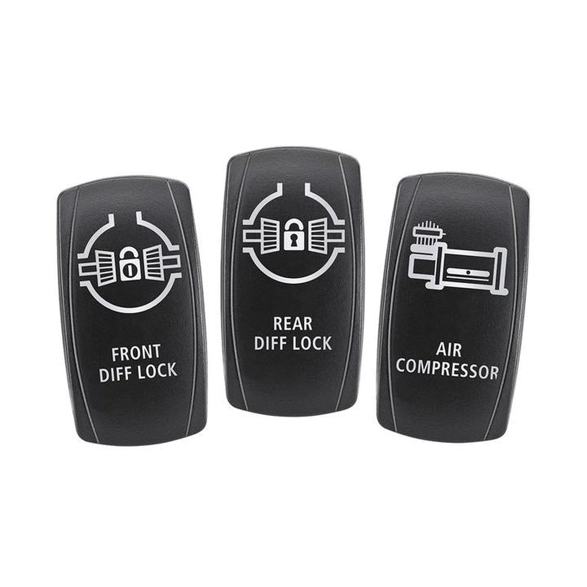 Narva Switch Faces - Front Diff/Rear Diff/Compressor (3Pk) 63266BL