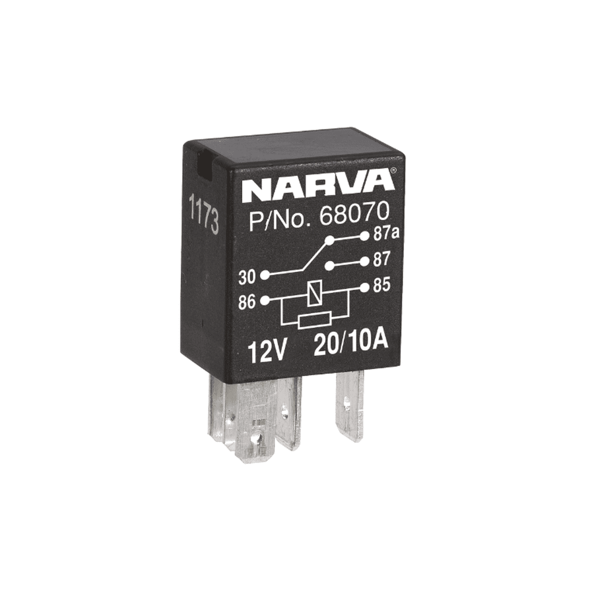 Narva Relay Change-Over With Resistor 12V 5 Pin 20A/10A 68070BL